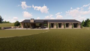 North face of bespoke farm style home