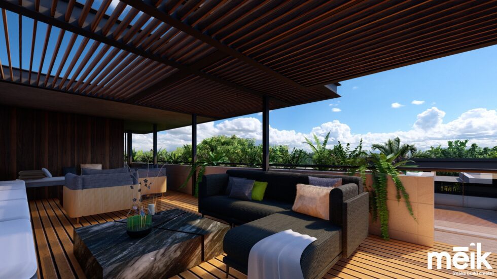 Provided on the second floor is a rooftop entertainment area, sheltered ...