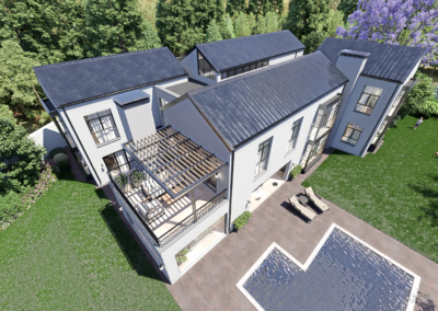 Roof Detail View concealed-fix-steel-roofing-system-modern-home.jpg Detailed view of the sleek concealed-fix steel roof system designed for seamless solar panel integration and modern aesthetics.